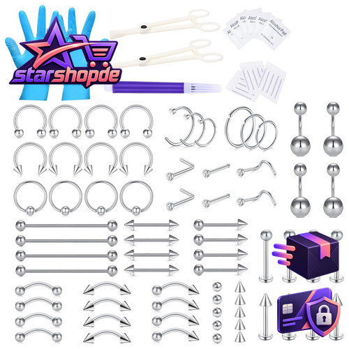 Piercing set 100pcs 12g - set, 12g-16g