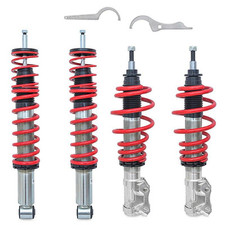 Sport Gewindefahrwerk rote Sport Federn RedLine Set für VW Polo 4 6N2 Facelift
