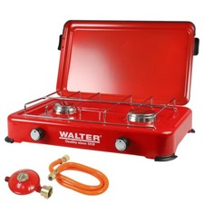 WALTER B-Ware Duo Kocher, zwei Brenner, stufenlos regelbar, kompakt, für Camping