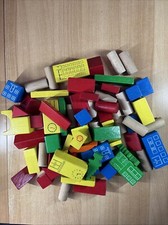 Holzbausteine / Holzbauklötze  Bunt ca. 1,5 Kilogramm