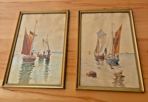 Aquarelle segelboot zwei - segelboot,,