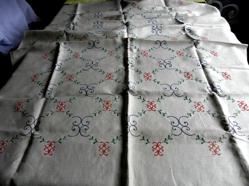 Tischdecke beiges leinen - tischdecke,
