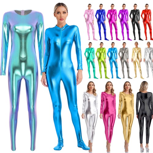 Damen metallic unitard - damen,