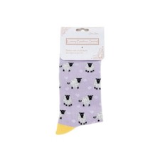 Schaf Flieder Luxus Bambus Damen Einheitsgröße Socken, Tiere, Bauernhöfe, Geschenke 324910