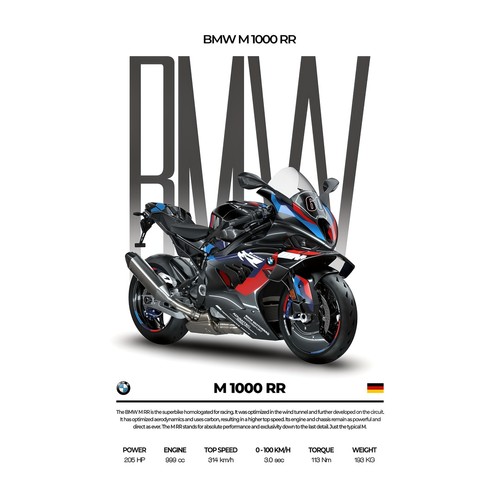 Bmw 1000 motorrad poster - rr,
