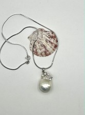 Elegante Damenkette 925 Silber mit natürlicher Flussperle