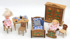ALTE Puppenmöbel Schlafzimmer