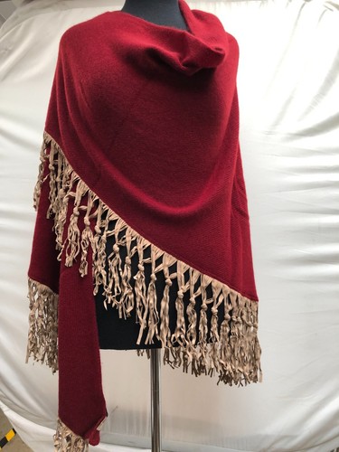 100 kaschmir poncho mit - poncho,