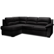 Ecksofa - black - Kunstleder -