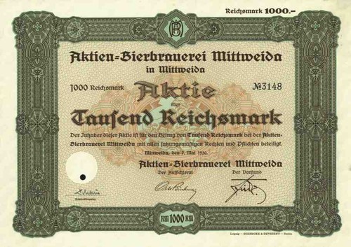 Aktien bierbrauerei mittweida - bierbrauerei,