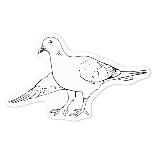 Bowing pigeon decal - 'bowing, pigeon'