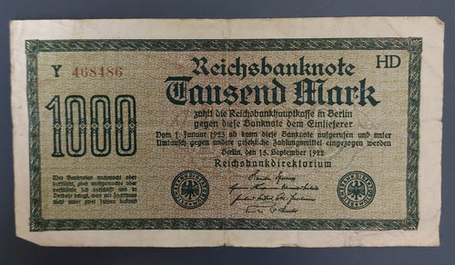 Reichsbanknote 1000 mark - 1000,