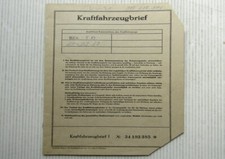 Kraftfahrzeugbrief VW Typ 3 VW