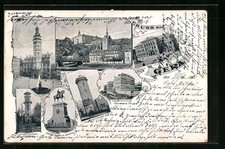 AK Gera, Realgymnasium, Fürstl. Gymnasium, Schloss Osterstein, Rathaus 1910 