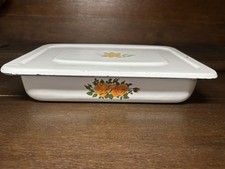 Emaille / Email Kühlschrankbehälter Aufbewahrung Vintage