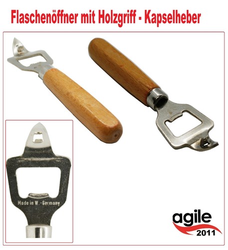 Flaschenöffner mit holzgriff - mit,