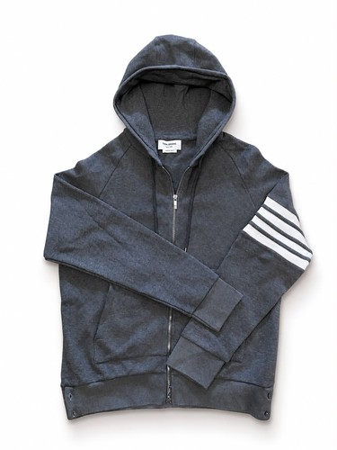 Thom browne hoodie bar zip - 4-bar,