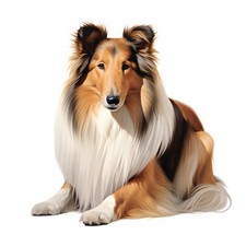 3x Sticker Long Hair Collie