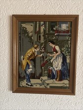 6 x Gobelin-Bilder gestickt