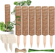 Cieex Monstera Rankhilfe, 6 Stück 30 cm Pflanzstäbe Kokos Moosstab, Moosstäbe fü