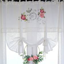 Raff Gardine ROSEN 100/120/140/160/180/200 Raffrollo Shabby Scheibenrollo Rollo