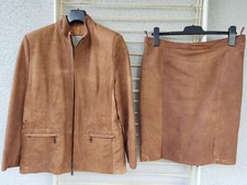 sportlich, elegantes Lederkostüm - rehbraun - Maßanfertigung - Größe 40/42