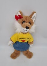 Schwäbisch Hall Volksbank Fuchs Füchsin Stofftier Werbung Plüschtier mit Etikett