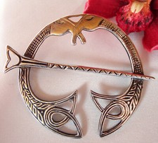 skandinavische Brosche 925 Silber Wikinger old silver brooch / cv 671