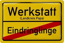 Blechschild Papas Werkstatt
