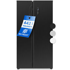 Bomann Side-by-Side Kombi SBS 7344 schwarz inox, 442 l, Total No Frost, LED