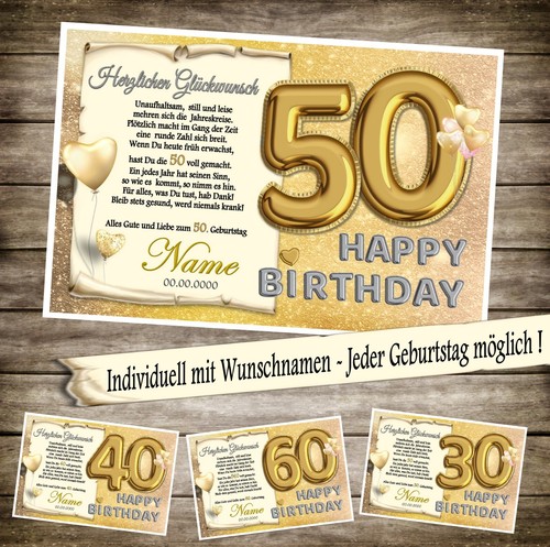 Urkunde geburtstag 40 - 40, 50