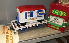 LGB 4037,  Circus Zirkus , Niederbordwagen mit Kassenwagen, unbespielt,