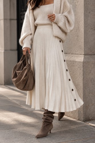 Eleganter plissee strickrock - eleganter,
