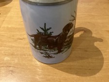 Bierkrug mit Deckel Motiv Jagt / Hund