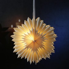LED Papierstern EISBLUME