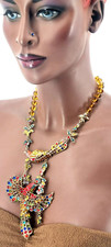 Luxus Collier Statement Paradies Vogel Paar Kette Strass sign. Heidi Daus (14)