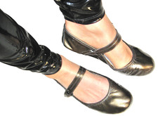 RAS Lackleder Gummizug  Metallic Wipp Ballerinas Schläppchen Flats Gr. 40 !