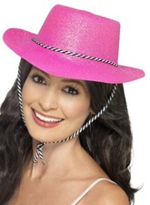 Glitzer Cowboyhut pink - Rosa