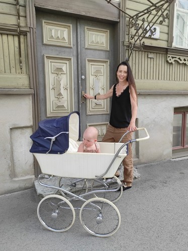 Nostalgie chrom kinderwagen - chrom,