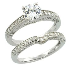 Sterling Silber 2-pc Verlobung