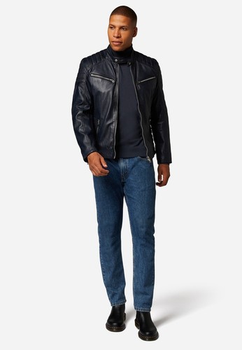 Blaue lederjacke cooper von - cooper,