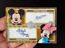 Disney 100 Topps Chrome Mickey Mouse Minnie Mouse Gold /50 Auto