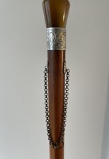 Antiker engl. Flanierstock mit Achatknauf, antique cane/walkingstick