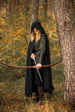 Mittelalter Umhang Schwarz „Johannes“; Wikinger Umhang; Mittelalterliche Umhang