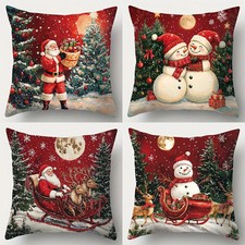 Weihnachten Kissenbezug Santa Schneemann Sofa Deko Kissen Weihnachten Neujahr