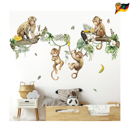 Wandtattoo affen dschungel - wandtattoo,