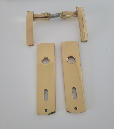 Langschild garnitur messing - langschild,