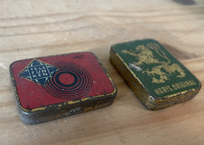2 x Grammophon Nadel Dose, Blechdose, gramophone needles, Tin can, Telefunken