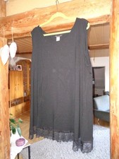 Sara Lindholm Top Damen Trägertop Tanktop Unterhemd Gr. 54 Schwarz