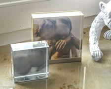 Vintage Glasblock Edelstahl